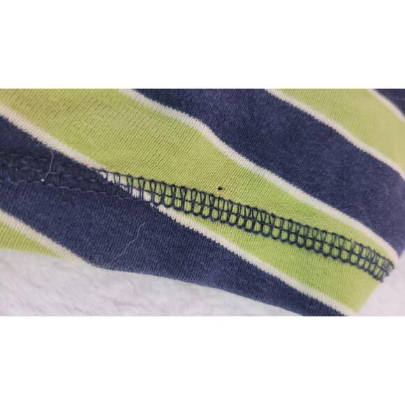 Vintage Y2K Mudd Striped Polo Top Short Sleeve Navy Blue Green Collared Tee Sz M - Picture 7 of 12